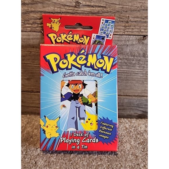 NEW NOT OPENED Vintage  1999 Pokemon Playing Cards And Collector's Tin Nintendo - Picture 1 of 16